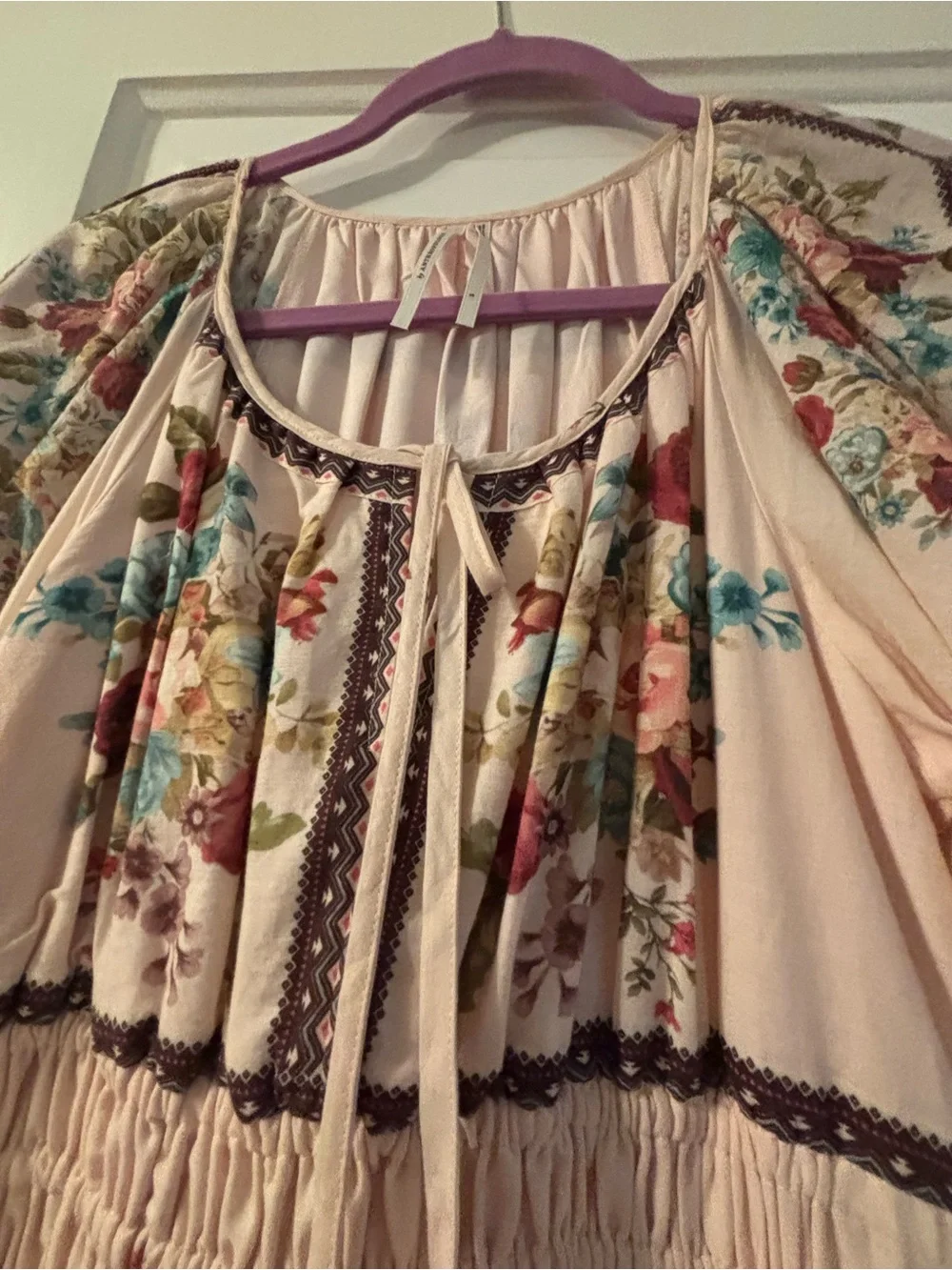 Anthropologie Somerset Floral border, print Maxi Dress - Cream - Picture 4 of 5